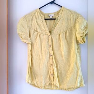 Puff-sleeve button down shirt